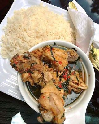 White Rice And Pepper Soup - Assorted or goatmeat or Fish