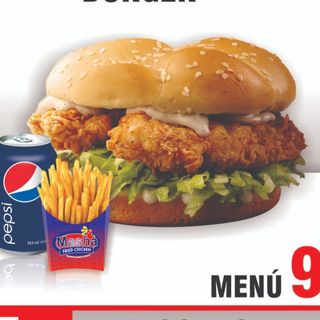 Menú 9. Chicken Strips Burger