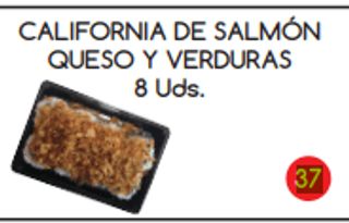 37. California De Salmón Con Queso Y Verduras (8 Uds.)