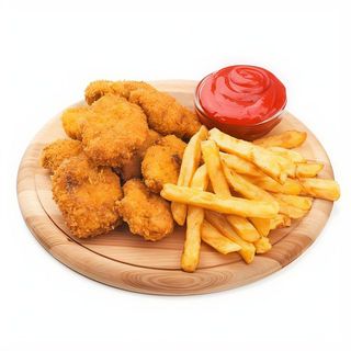 Chicken nuggets with chips