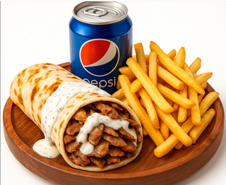 Dürum Kebab + Patatas + Bebida