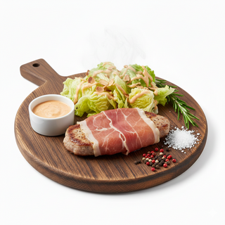 Braciole di maiale con prosciutto crudo