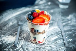 Fruit yogurt breakfast