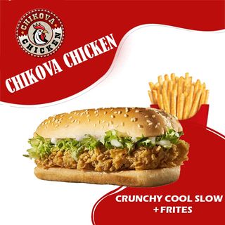 Sandwich Poulet Poivron avec Frites