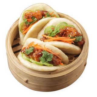 Pan bao con pollo frito