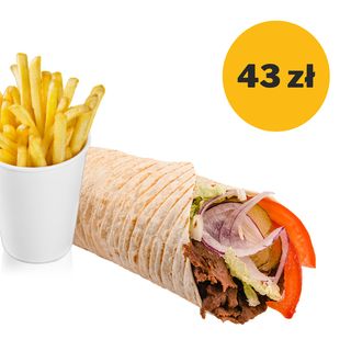 Średni NanoKlasyk + Małe Frytki (130g)