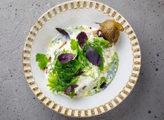 Vinete coapte cu brânză strachatella