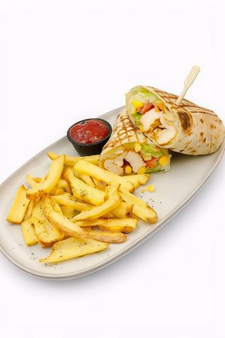 Gyros + halloumi tortilla