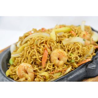 16 - Fideos chinos con gambas a la plancha