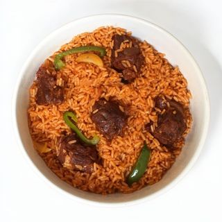 Jollof Rice + Beef + Drink + Coleslaw