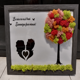 Tablou cu licheni La casa cu Nasi buni - 20x30