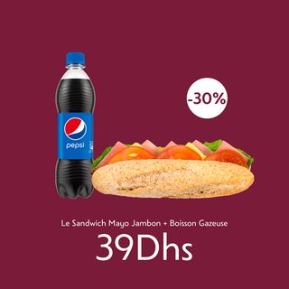 Le Sandwich Mayo Jambon + Boisson Gazeuse