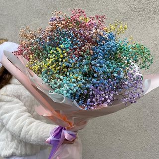 Bukiet kolorowej gipsówki ,rozmiar M