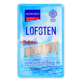 Оселедець Norven з блакитною сіллю в олії (0,25кг)