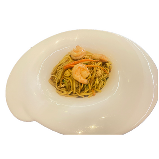 spaghetti saltati con gamberi