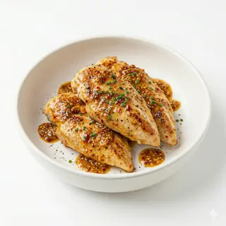 Tiras De Pechugas De Pollo Con Salsa De Mostaza Y Picante