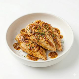 Tiras De Pechugas De Pollo Con Salsa De Mostaza Y Picante