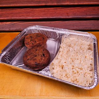 BOX polpette di melanzane e riso bianco