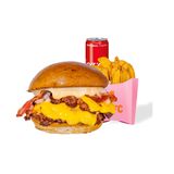 Menu | Miso Bacon Beef Burger, Fries Crispers 130g, Soft Drink