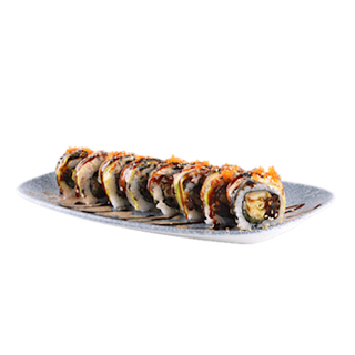 Dragon Roll z Węgorzem w tempurze i Węgorzem kabayaki