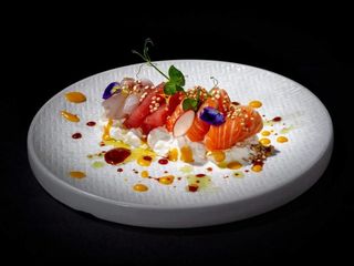 Sashimi misto burrata