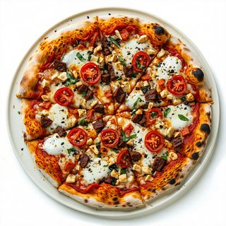Pizza De Sobrassata E Formaggio Di Capra 30 Cm.