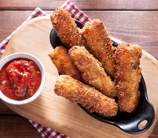 Stuffed mozzarella strips