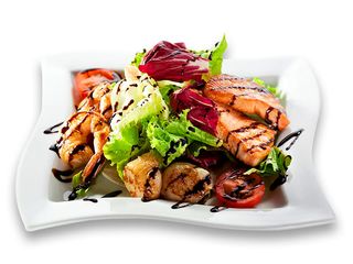 Ассорти из морепродуктов с зеленью