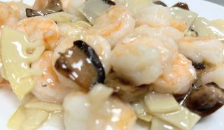 36A - Gamberi con bambù e funghi