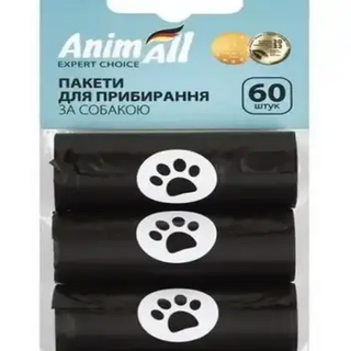 Пакети Animall 4 рулона по 15шт, чорні