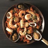 poêlée de fruits de mer servi avec riz jasmin