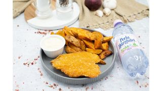 Chicken snitzel,apa plata