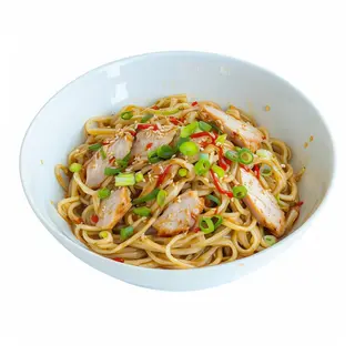 Pato con salsa de marisco con fideos fritos