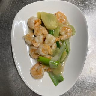 F1. Gamberi con zenzero e cipollotti