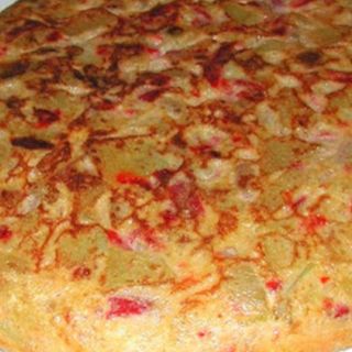 TORTILLA DE PATATA CON PIMIENTOS