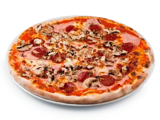 Pizza șuncă, ciuperci, salam