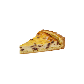 Fetta di torta ricotta e gocce di cioccolato