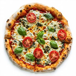 Pizza pesto e pachini