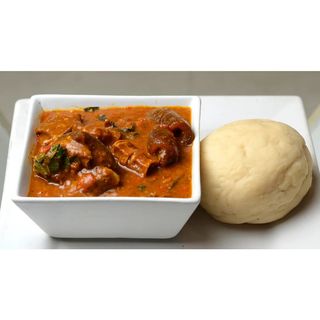 Ogbono soup and Semo with meat and Kpomo