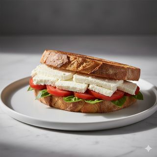 Bocadillo De Queso Fresco Y Tomate