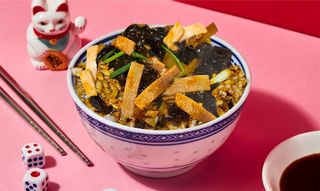 Arroz frito con bambú y setas 双冬炒饭