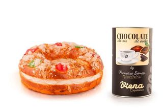 Pack roscón nata nº 1 y estuche de chocolate a la taza