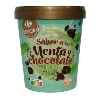 Helado Pot Menta Chocolate Carrefour 300 Gr. 500 Ml.
