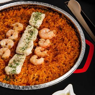 Arroz del Mar con Gambas y Merluza