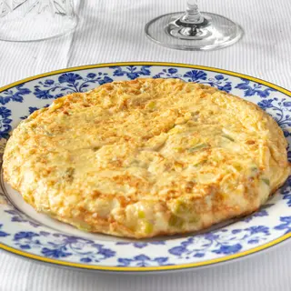 Tortilla De Puerros Y Bacalao,