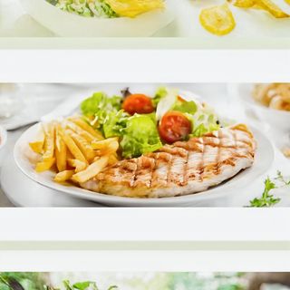Pechuga De Pollo A La Plancha Con Ensalada Y Patatas