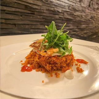 Migas con huevo frito