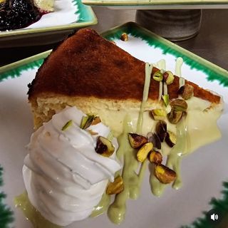 Tarta queso y pistacho casera