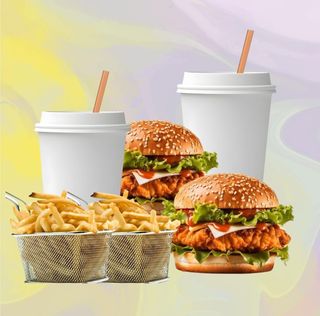 Комбо 2 Бургера/2 Burgere/ 2 cart.pai/ 2 Băut.răc. 