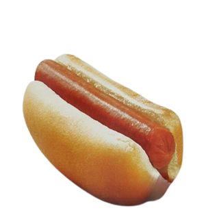 frankfurt de pavo, patata y bebida